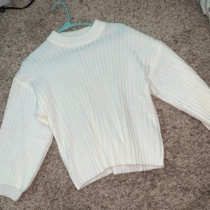 SHEIN White Womens Scoop Neck Sweater